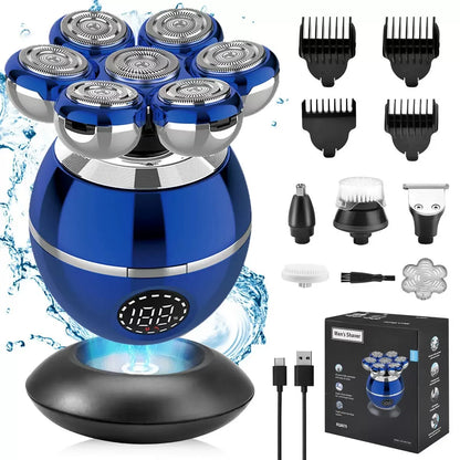 Electric Shaver 7D Floating Cutter Head Base Charging Portable Men Beard Trimmer Clipper Skull Shaver Waterproof Shaving