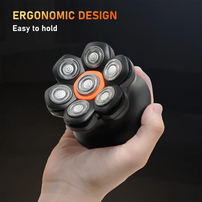 7D Head Shavers for Bald Men Wet/Dry Electric Shaver Hair Trimmer USB Rechargeable LED Display Waterproof Beard Trimmer