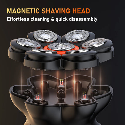 7D Head Shavers for Bald Men Wet/Dry Electric Shaver Hair Trimmer USB Rechargeable LED Display Waterproof Beard Trimmer