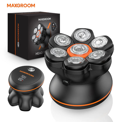 7D Head Shavers for Bald Men Wet/Dry Electric Shaver Hair Trimmer USB Rechargeable LED Display Waterproof Beard Trimmer